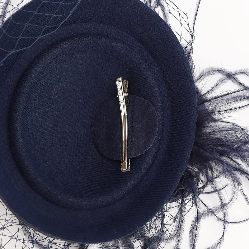 DRESHOW Fascinators Hat Feather Headband Women's Fascinators Tea Party Headwear with Clip Flower Head Band for Girls & Women - Image 5